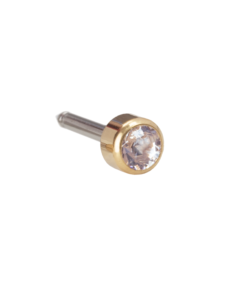 Gold Bezel Crystal 4mm (REG) - Ear Piercing