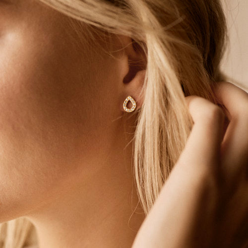 Gold Brilliance Drop Hollow 10mm Crystal