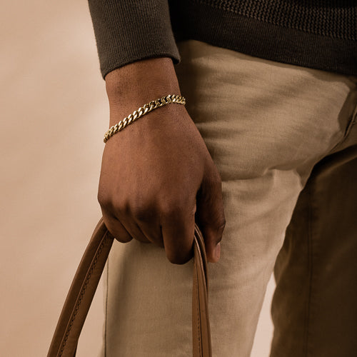 Gold Grand Curb 6.5mm Bracelet (Men)