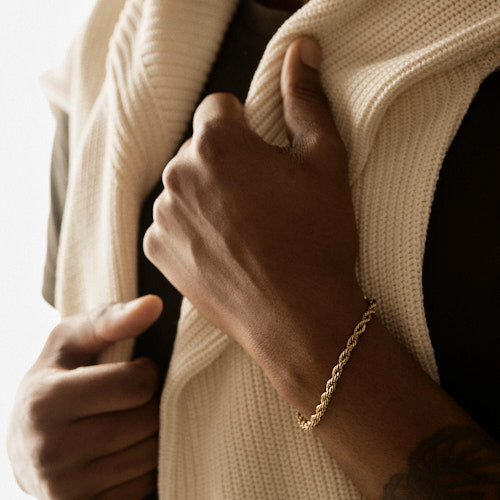 Gold Grand Twist 3.9mm Bracelet (Men)