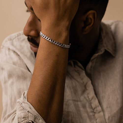 Silver Grand Curb 6.55mm Bracelet (Men)