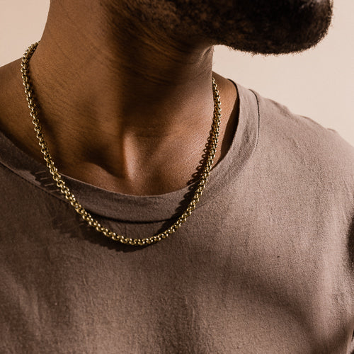 Gold Box Chain Necklace 5mm