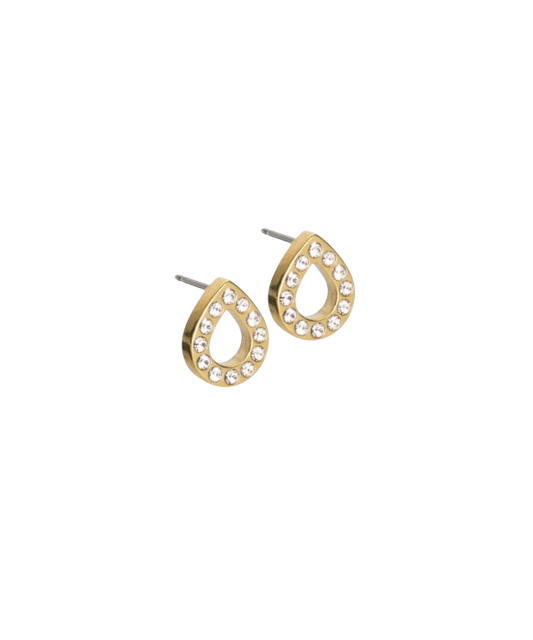 Gold Brilliance Drop Hollow 10mm Crystal