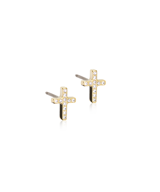 Gold Brilliance Cross 8mm