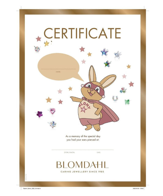 Blomy Kids Piercing Certificate