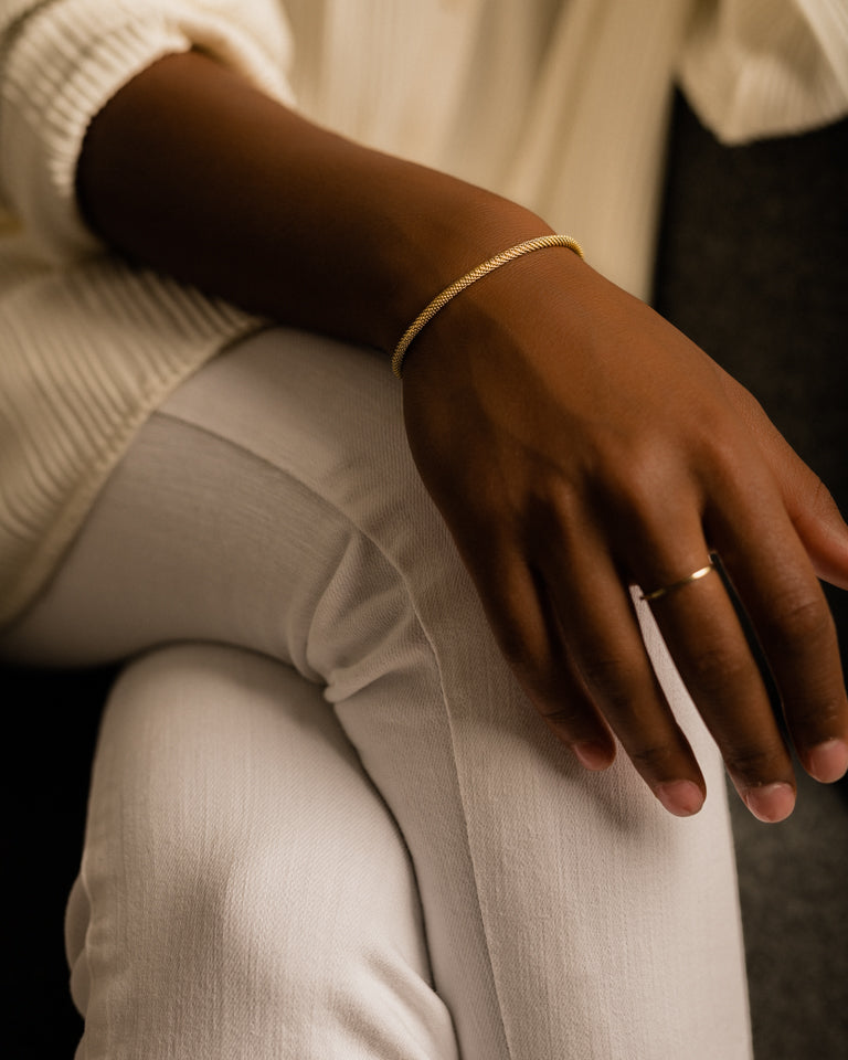 Gold Round Mesh 3mm Bracelet