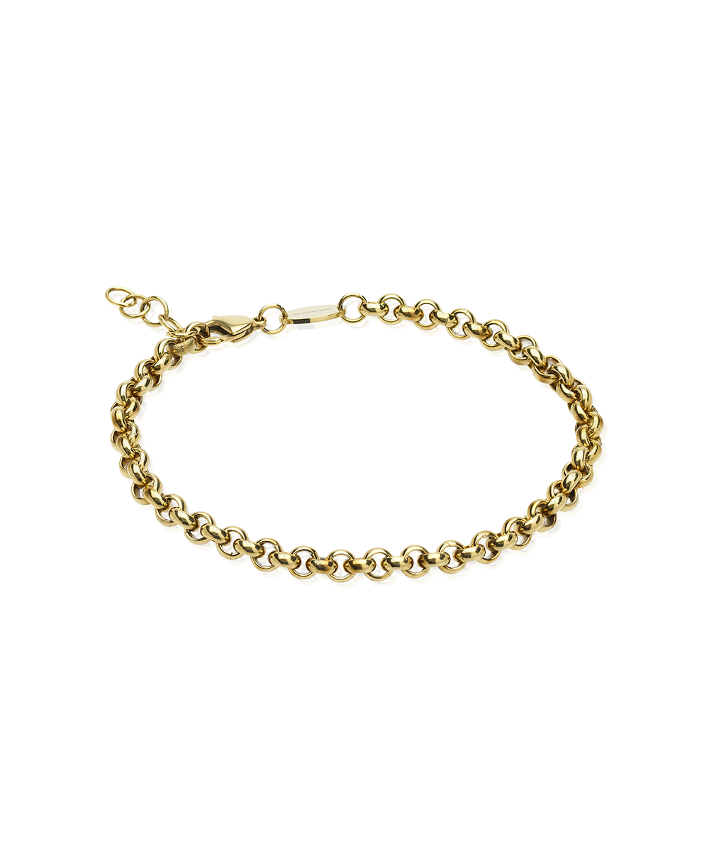 Gold  Box Chain 5mm Bracelet (Men)
