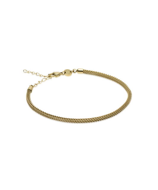 Gold Round Mesh 3mm Bracelet (Men)