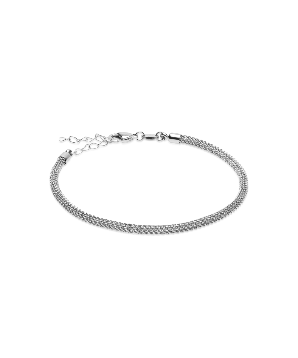 Silver Round Mesh 3mm Bracelet (Men)