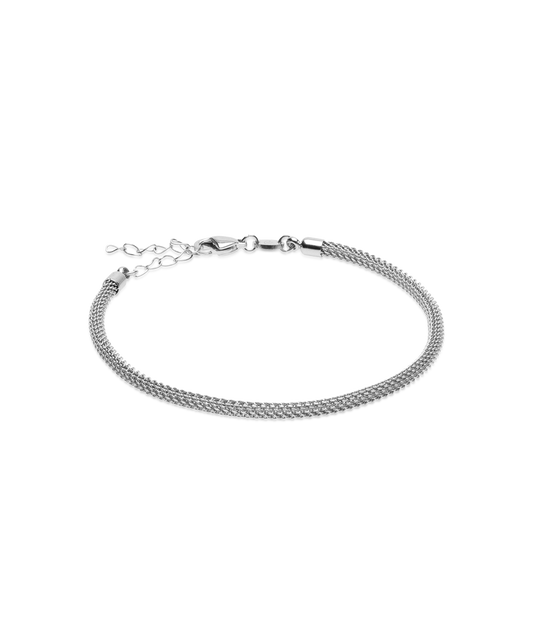 Silver Round Mesh 3mm Bracelet (Men)