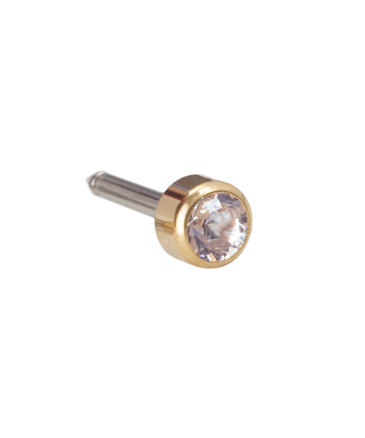 Gold Bezel Crystal 4mm (REG) - Ear Piercing