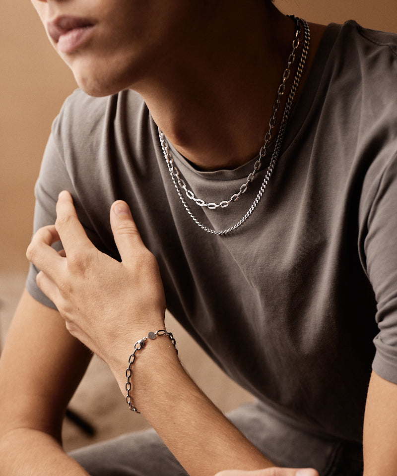 Silver Curb Link 4.4mm Necklace