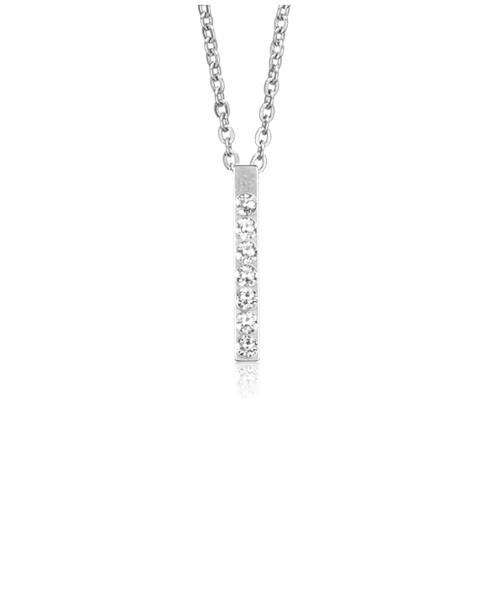 Silver Brilliance Straight Crystal 20mm Necklace