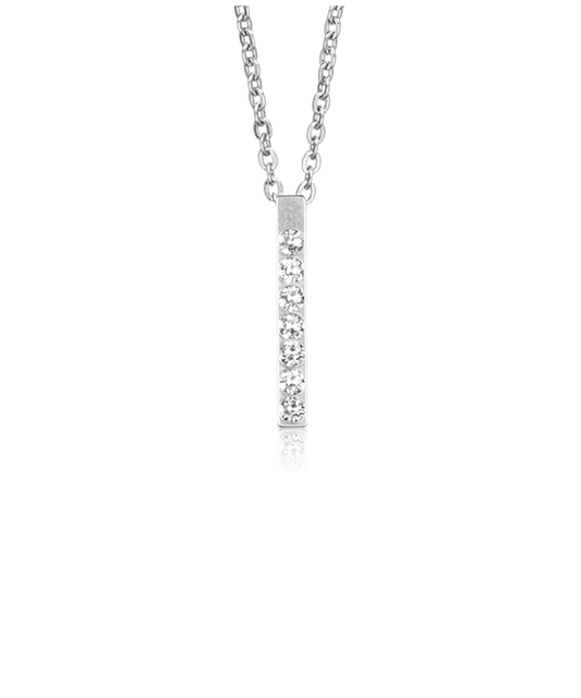 Silver Brilliance Straight Crystal 20mm Necklace