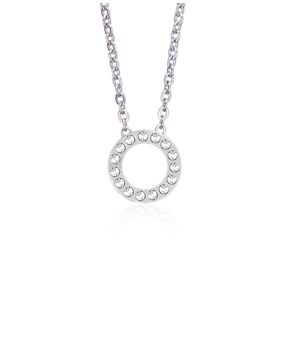 Silver Brilliance Puck Hollow 10mm Necklace