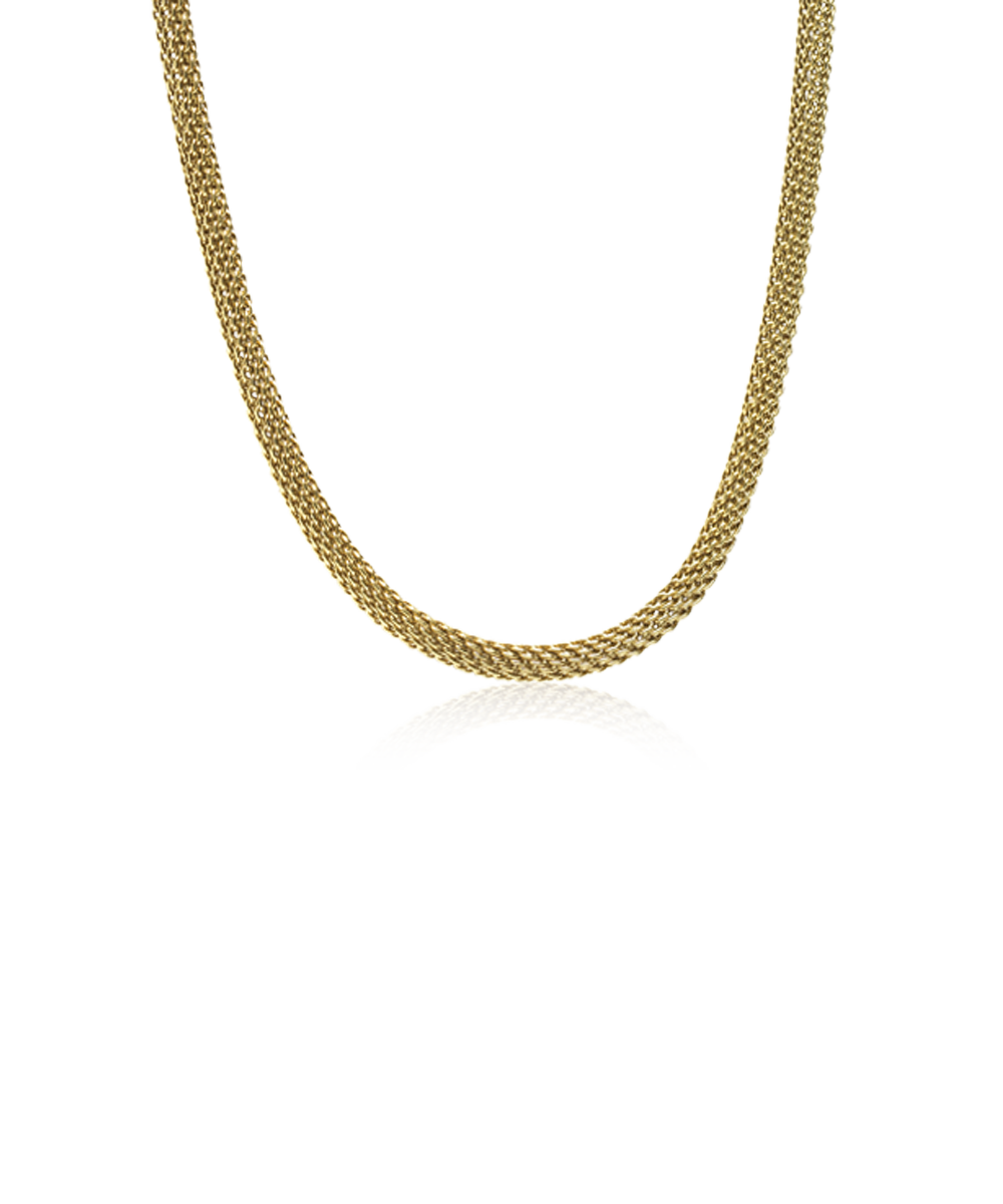 Gold Round Mesh 3mm Necklace