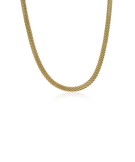 Gold Round Mesh 3mm Necklace