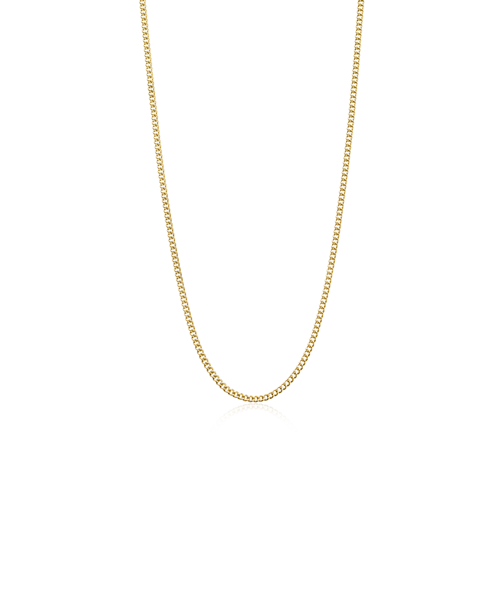 Gold Micro Curb Link Necklace 2.25mm