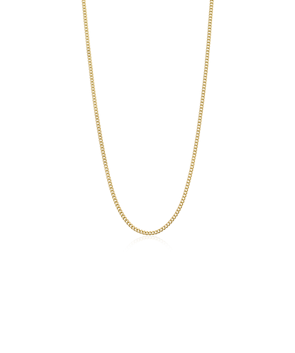 Gold Micro Curb Link Necklace 2.25mm