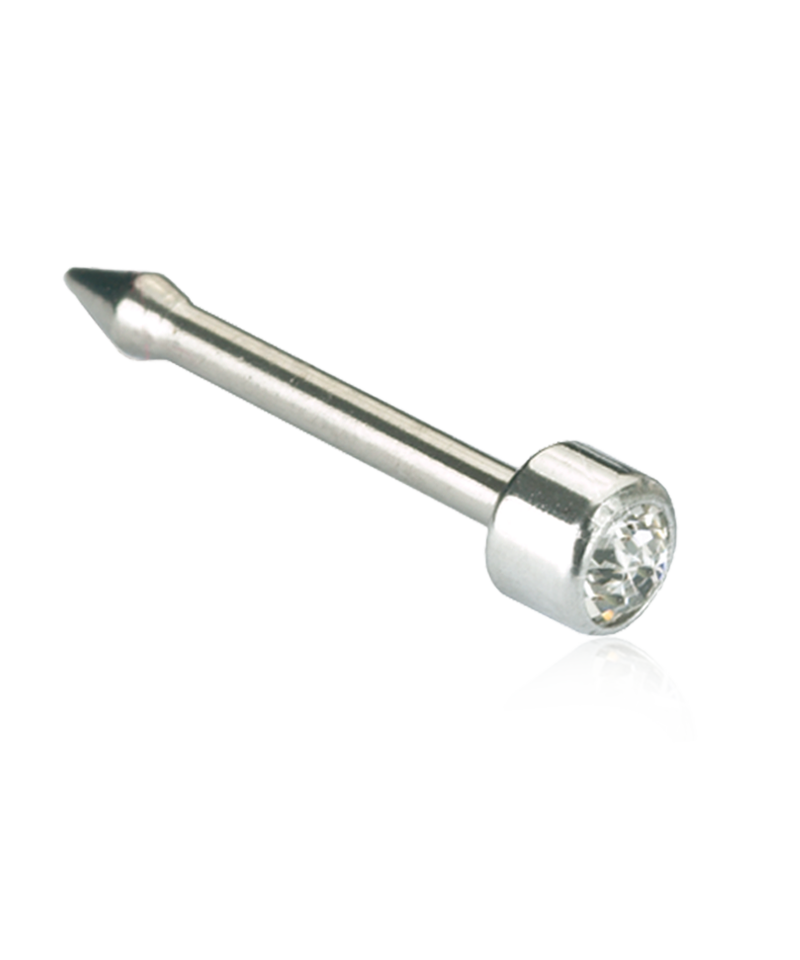 Silver Mini Crystal (LONG) - Nose Piercing