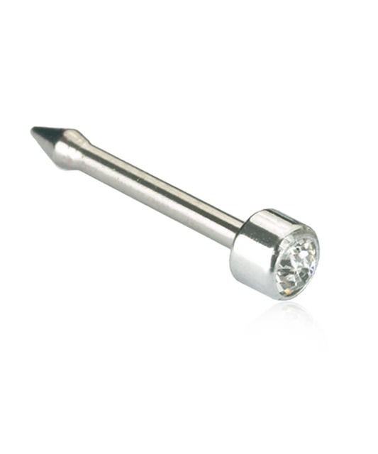 Silver Mini Crystal (LONG) - Nose Piercing