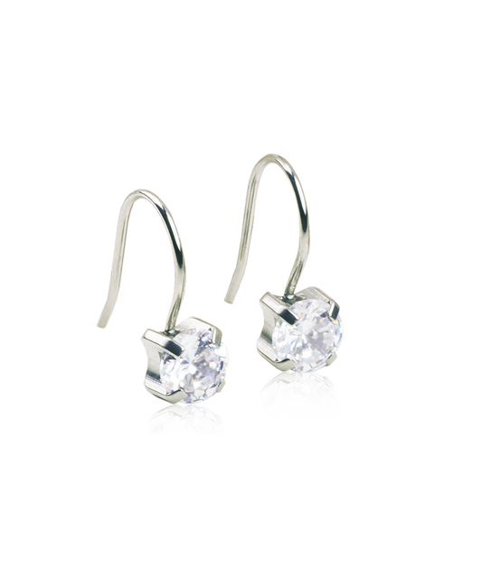 ST Pendant Tiffany CZ White 7mm