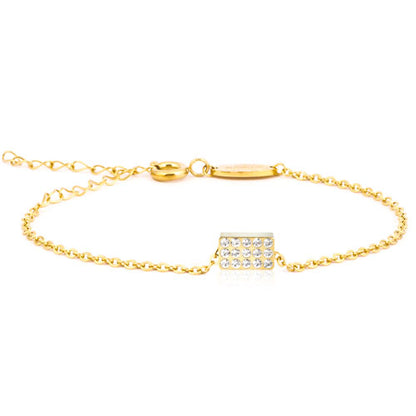Gold Brilliance Oblong Crystal 8mm Bracelet