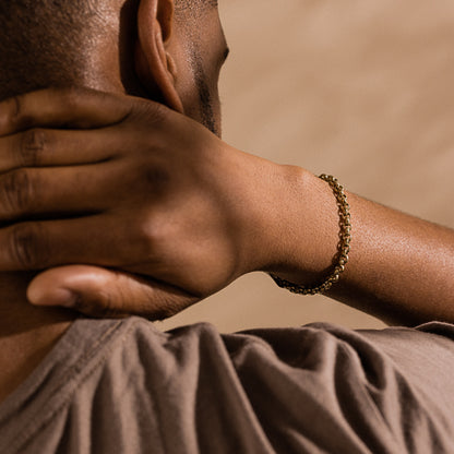 Gold  Box Chain 5mm Bracelet (Men)