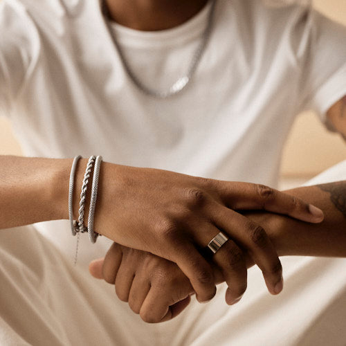 Silver Round Mesh 3mm Bracelet (Men)