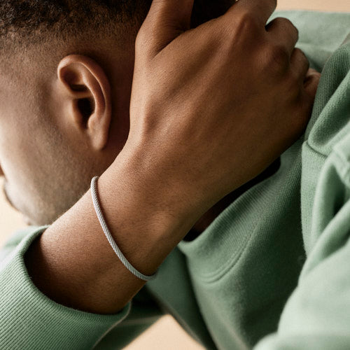 Silver Round Mesh 3mm Bracelet (Men)