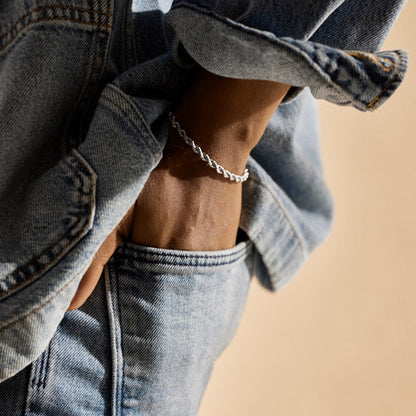 Silver Grand Twist 3.9mm Bracelet (Men)