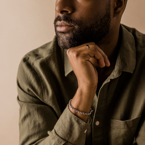 Silver Box Chain 5mm Bracelet (Men)