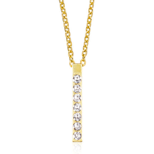 Gold Brilliance Straight Crystal 20mm Necklace
