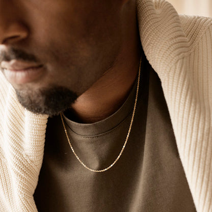 Gold Micro Curb Link Necklace 2.25mm