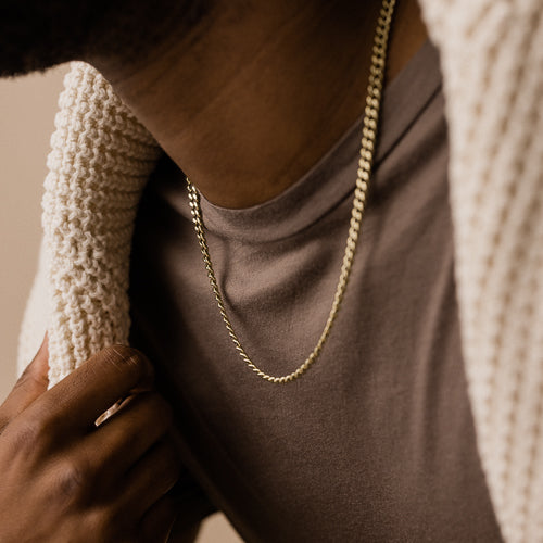Gold Curb Necklace 4.4mm