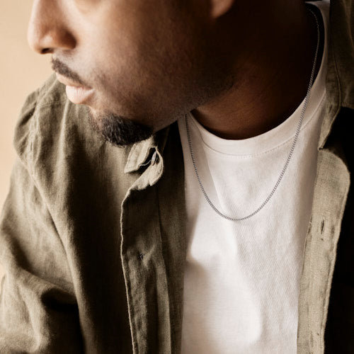 Silver Micro Curb Link 2.25mm Necklace