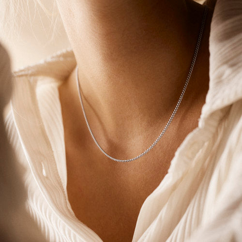 Silver Micro Curb Link 2.25mm Necklace