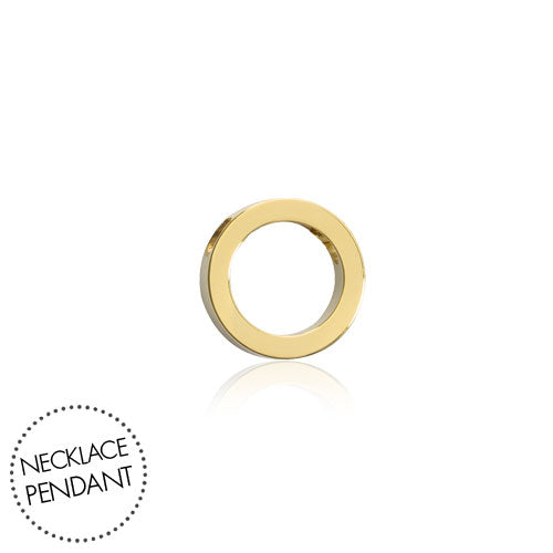 Necklace Pendant Golden Titanium Puck Hollow 10mm